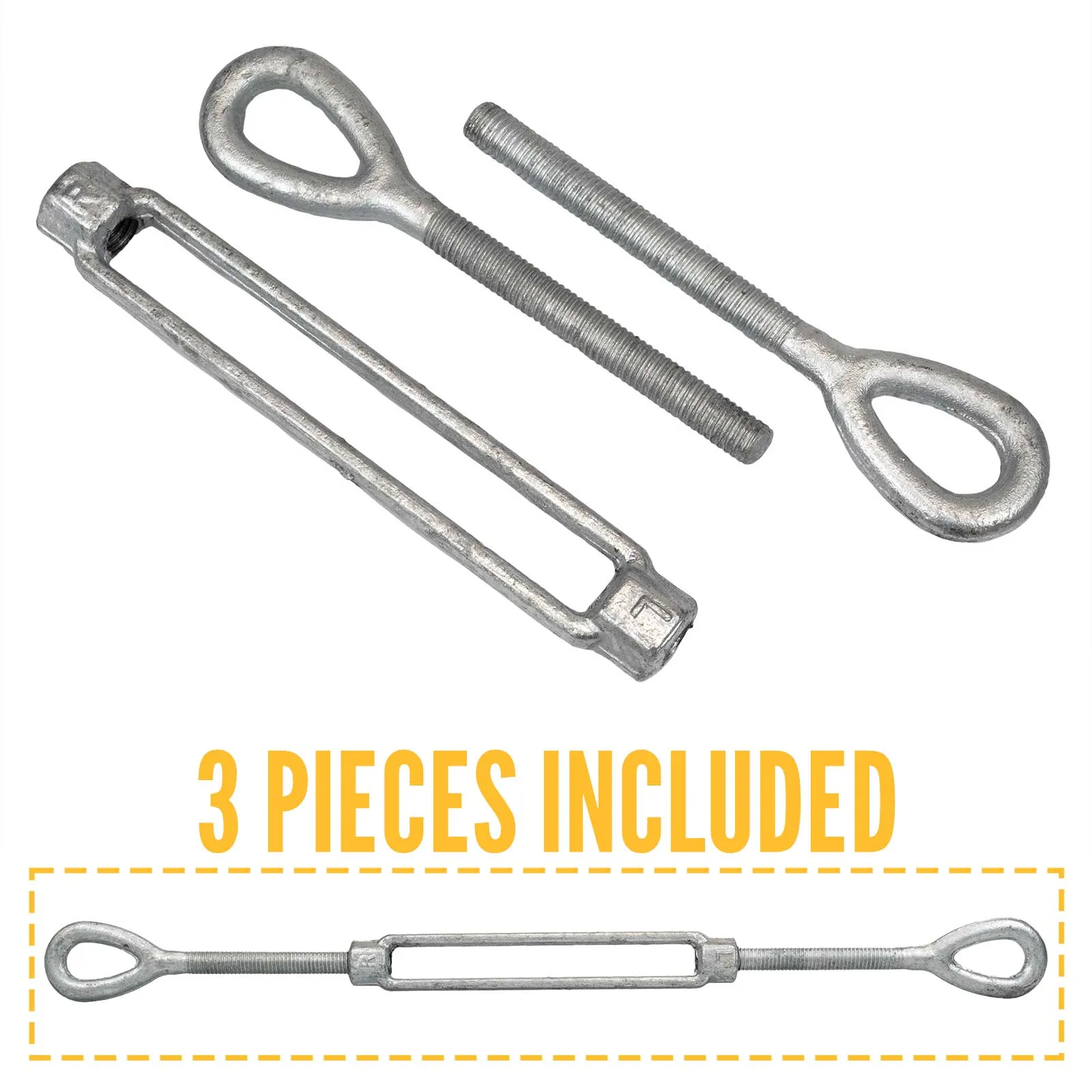 1-1/4" x 18" Eye & Eye Galvanized Turnbuckle