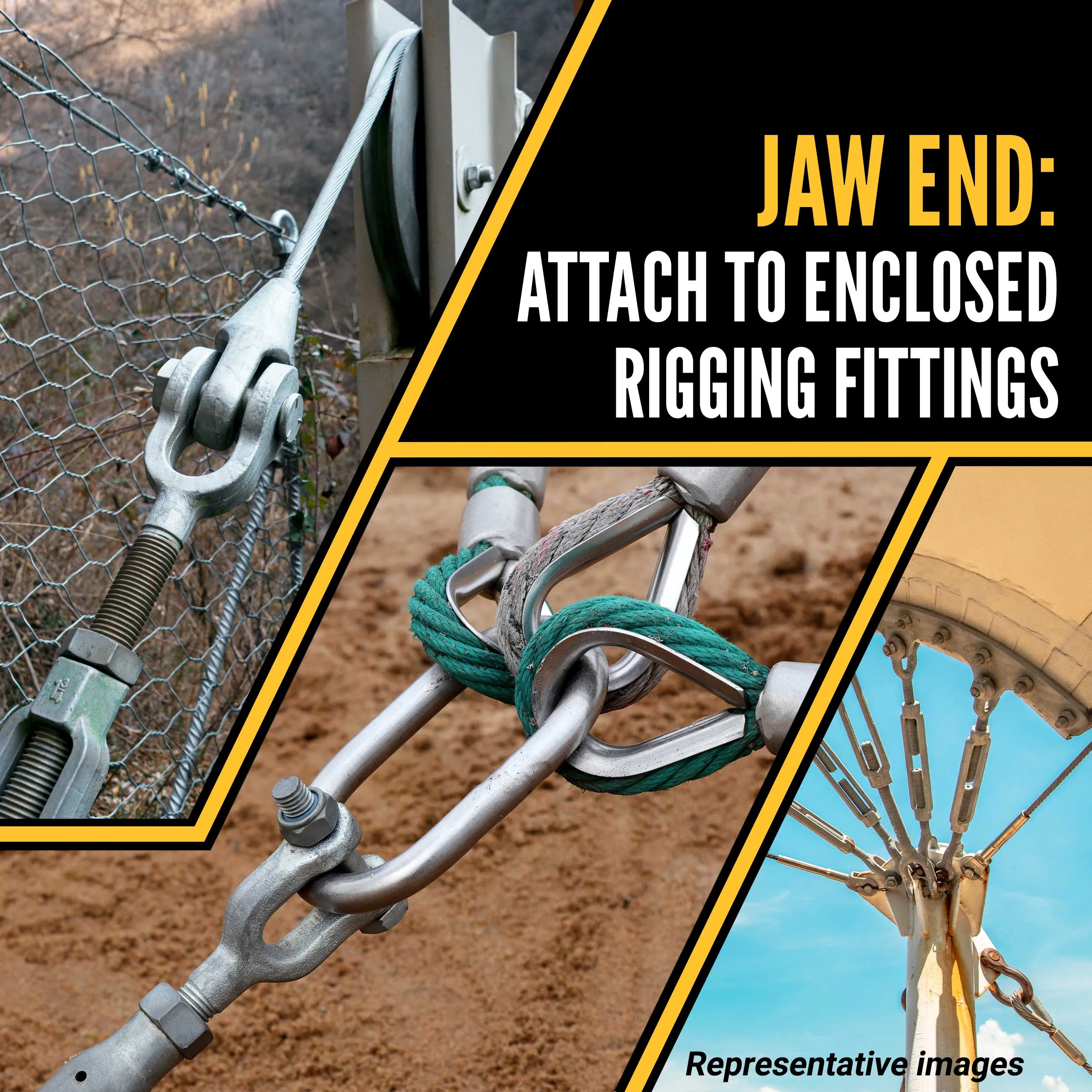 1" x 18" Jaw & Eye Galvanized Turnbuckle