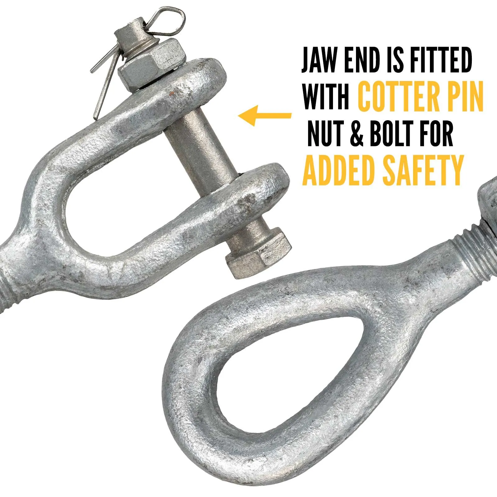 1" x 18" Jaw & Eye Galvanized Turnbuckle