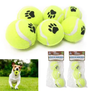 6 Pack Pet Dog Tennis Balls Doggie Toy Puppy Fetch Catch Play Cat Training Game