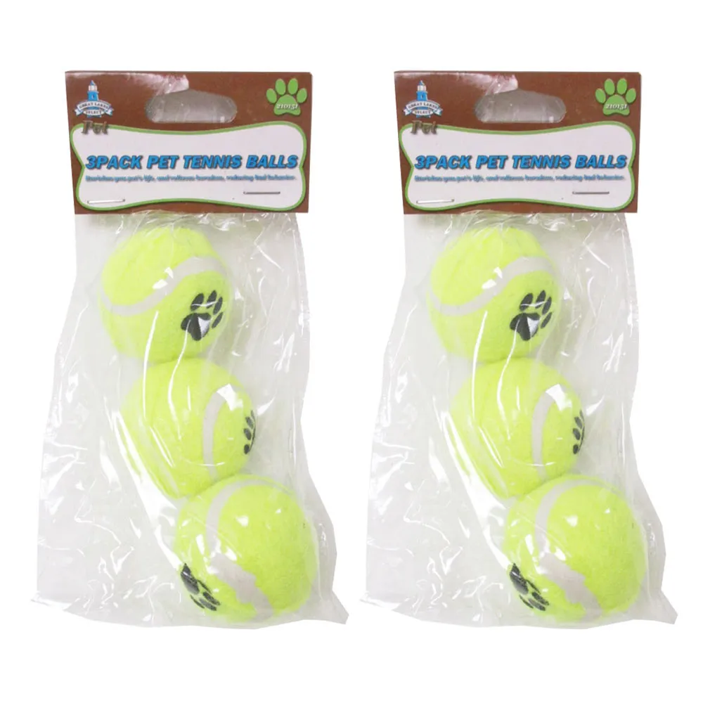 6 Pack Pet Dog Tennis Balls Doggie Toy Puppy Fetch Catch Play Cat Training Game