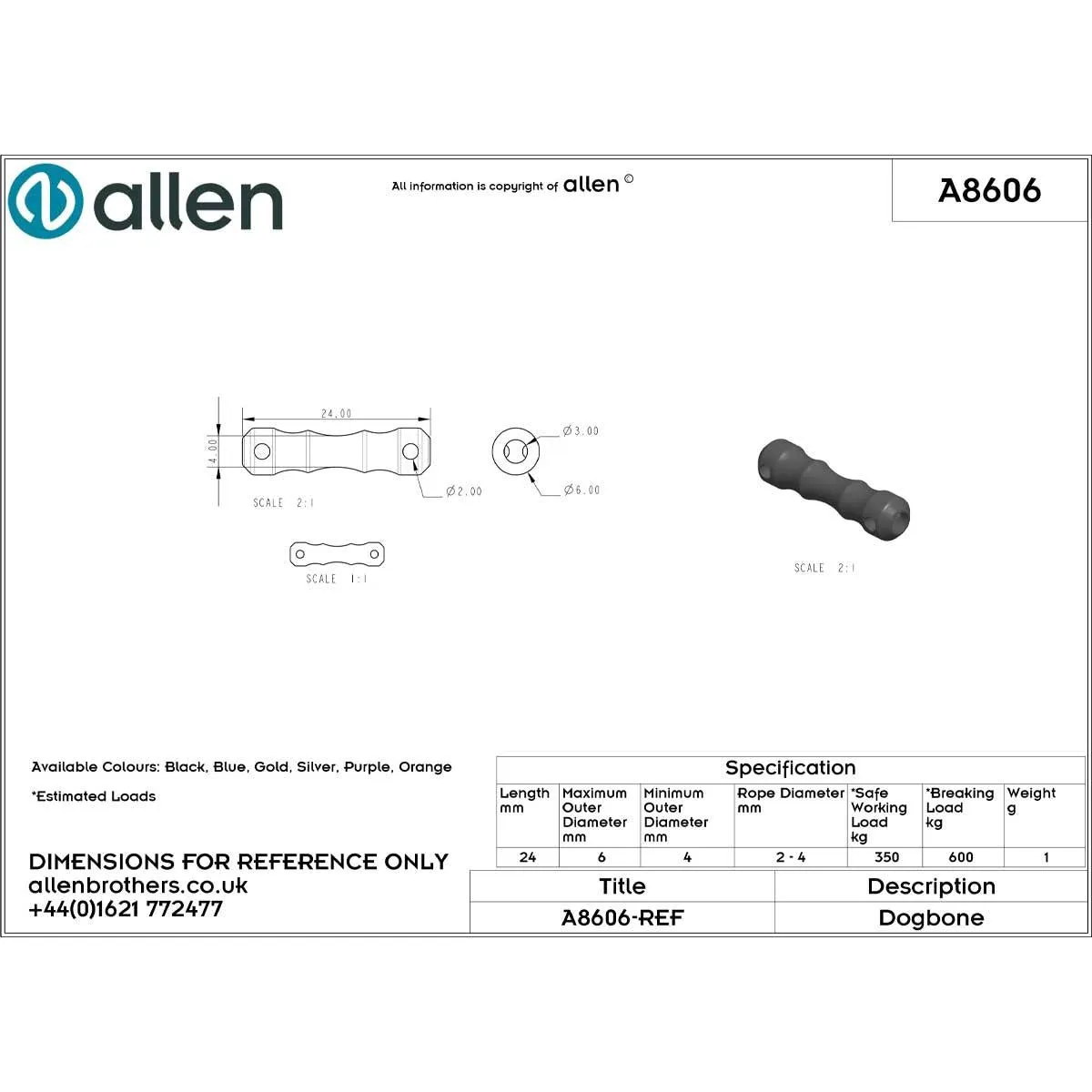 Allen 6mm Dog Bone