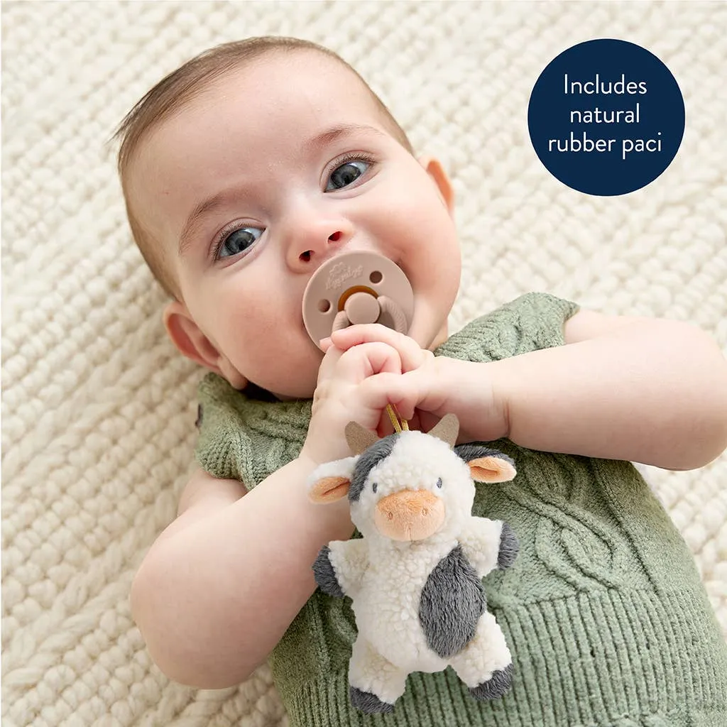 Bitzy Pal Natural Rubber Pacifier   Plush: Cow