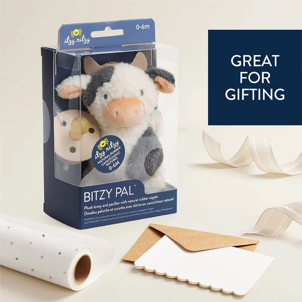 Bitzy Pal Natural Rubber Pacifier   Plush: Cow
