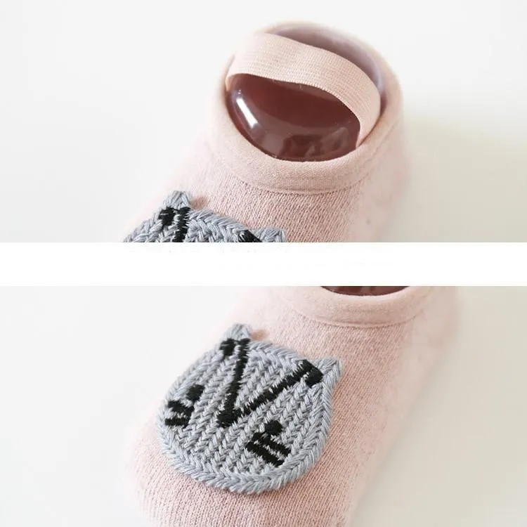 Embroidered Animal Patch Non-Slip Socks