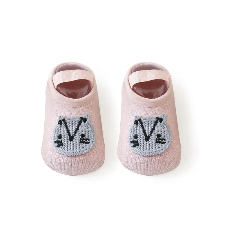 Embroidered Animal Patch Non-Slip Socks