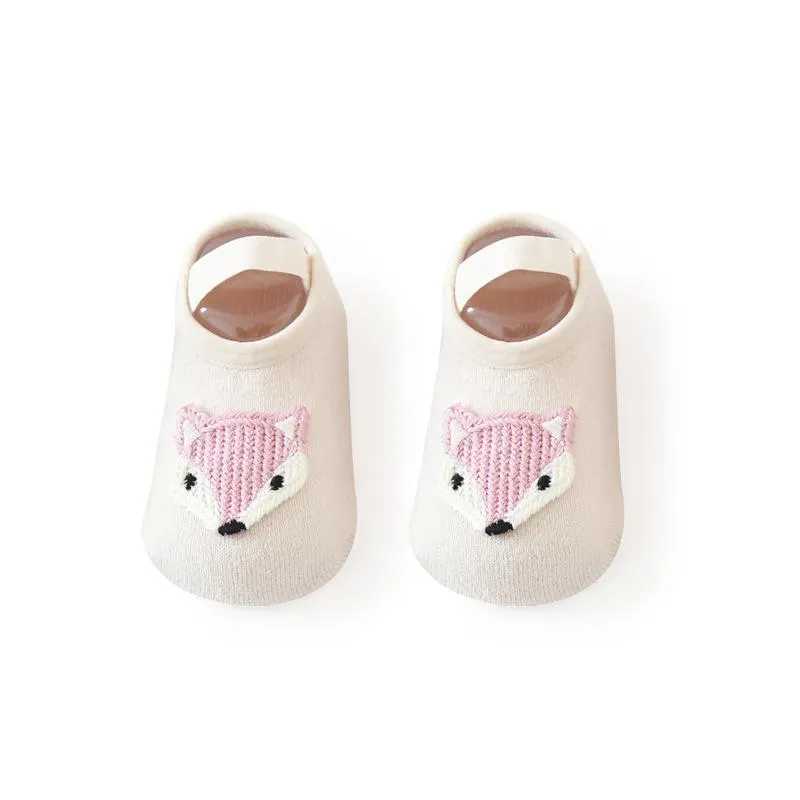 Embroidered Animal Patch Non-Slip Socks