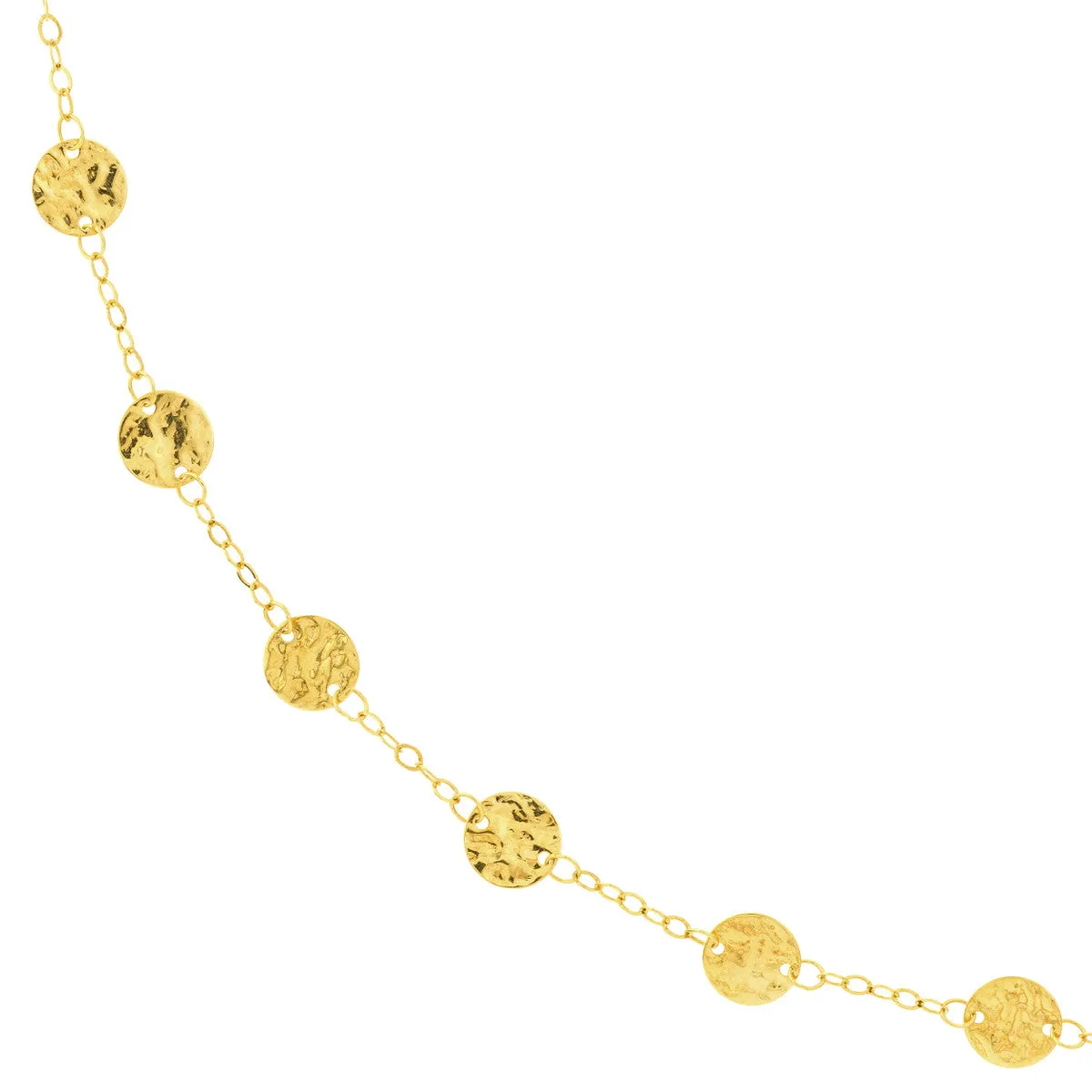 hammered disc long layering necklace