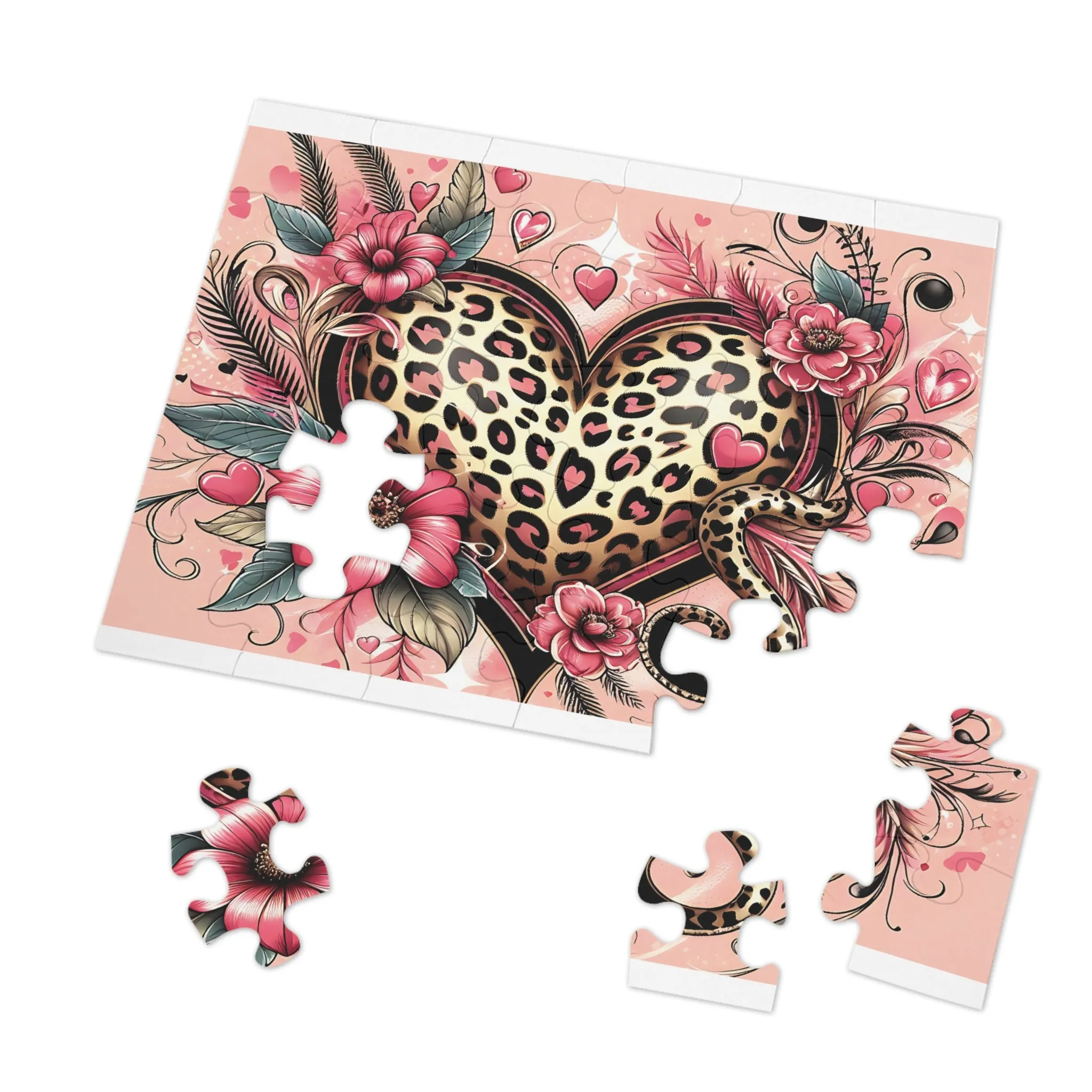 Jigsaw Puzzle, Floral, Heart, Personalised/Non-Personalised (30, 110, 252, 500,1000-Piece)