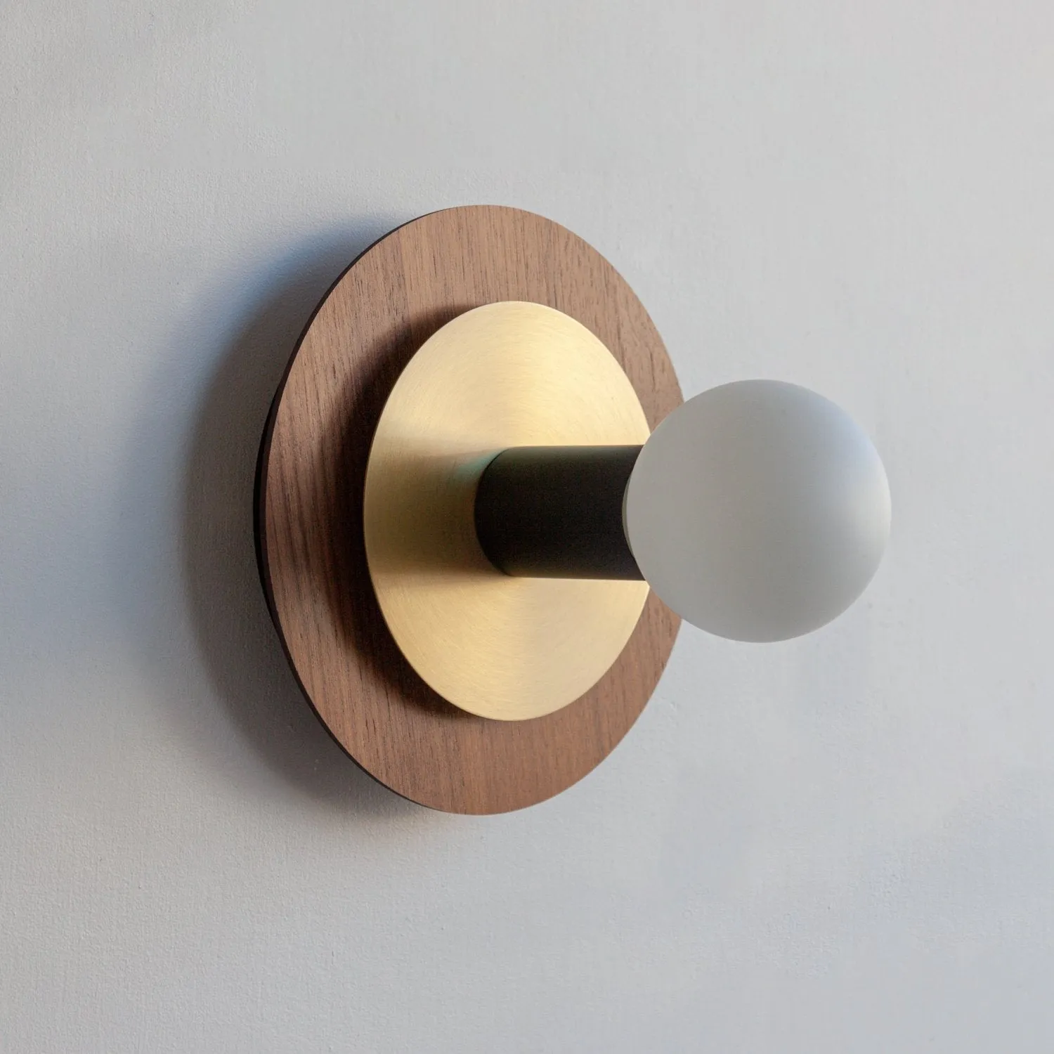 "Aureole" Wall Light - Walnut with Brass