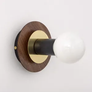 "Aureole" Wall Light - Walnut with Brass