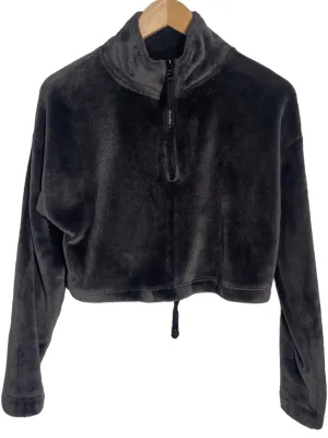 Soft Summer Stone Velour Half-zip Cropped Pullover
