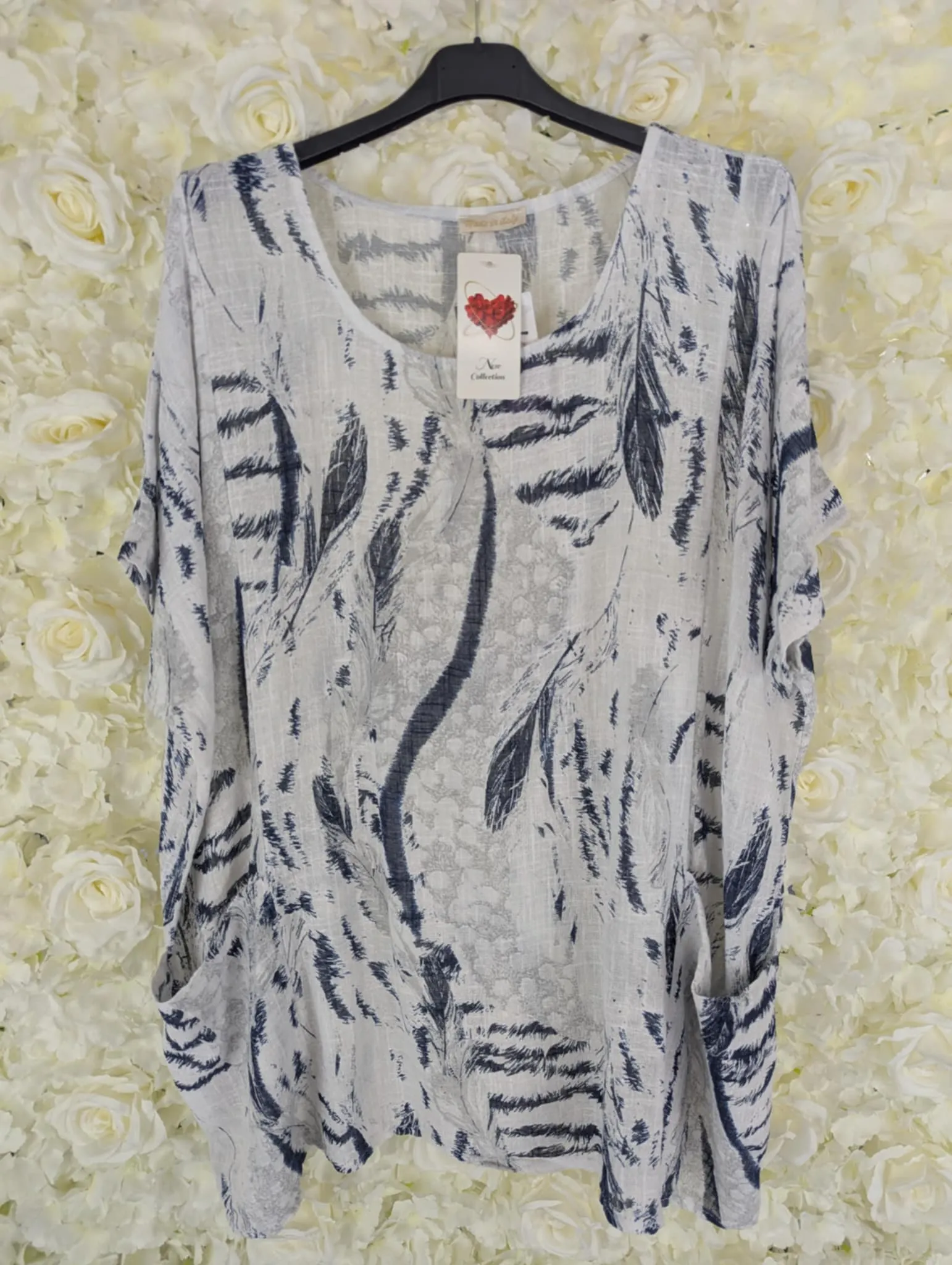 ZENA - Feather Print Top 14 to 22/24